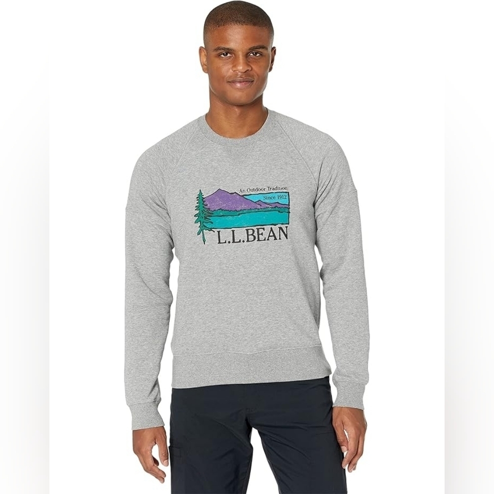 NWT L.L.Bean Signature Heritage Sweatshirt Graphic Men Crewneck Size XXL Gray
